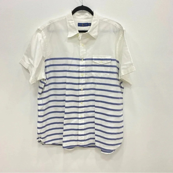 RALPH LAUREN Blue Label Striped Short Sleeve Sz XXL - Picture 2 of 5